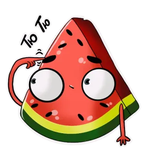 😟 тю тю anguria, cartone animato, frutta, carino, cibo, fetta whatsapp sticker