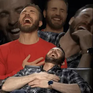 🌪 Chris Evans rindo, ator, homem, engraçado, meme telegram sticker