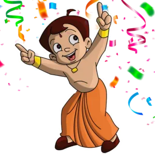 🥳 Chhota Bheem Cartoon, Indisch, Figur, Feier, Kinder telegram sticker