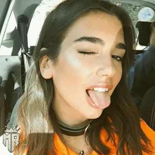 🍓 portrait, woman, wink, tongue, selfie, singer telegram sticker