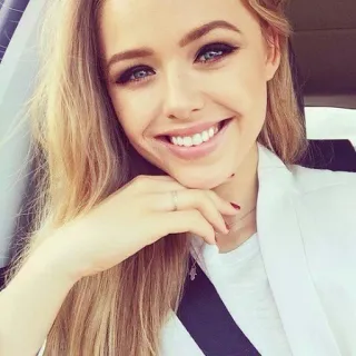 🙃 woman, portrait, blonde, smile, face, beauty, happy telegram sticker