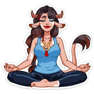 ⭐ Телец, астрология, зодиак, гороскоп, характер, йога, медитация telegram sticker