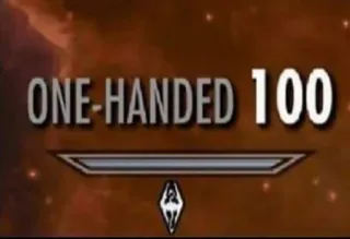 💦 Skyrim ONE-HANDED 100 Skyrim, Una mano, Abilità, Livello 100, Videogioco, RPG telegram sticker