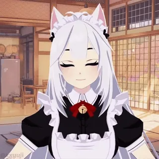 😷 Аниме, Неко, Горничная, Милый, Каваий, Виртуальный ютубер telegram sticker