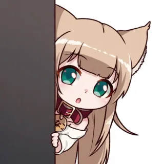 🐾 Chibi, Nekomimi, Anime, Carino, Kawaii, Orecchie da animale, Collare, Campanellino whatsapp sticker