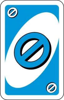 💙 uno, card, game, blue, reverse whatsapp sticker