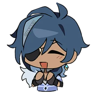 👏 Kaeya Genshin Impact @HAWKS kaeya, genshin impact, anime, sticker, chibi telegram sticker