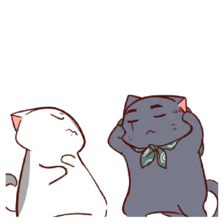 😌 cat, animal, sticker, cartoon, sad, discomfort telegram sticker