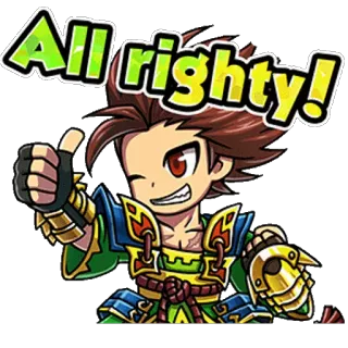 👬 All righty! Anime, Giơ ngón tay cái, Nhân vật, Được thôi, Nháy mắt telegram sticker