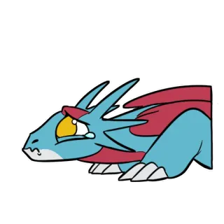 😢 cartoon, dragon, monster, creature, sad, crying whatsapp sticker