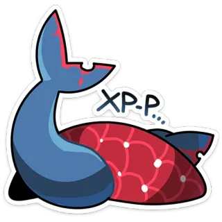 ⭐ XP-P... Ryba z kreskówki, Słodki, Zwierzę, Kapryśny, Naklejka telegram sticker