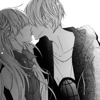 ❤ baiser, animé, romance, couple, manga, affection telegram sticker