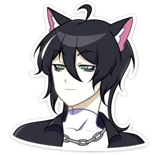 😐 アニメ, 猫耳, マンガ, キャラクター, ステッカー, 人型, イラスト telegram sticker