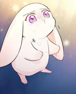 😭 뜩 coniglio, carino, animale, cartone animato, kawaii telegram sticker