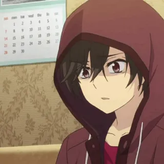 🥀 Anime, Manga, Garçon, Sweat à capuche, Calendrier telegram sticker