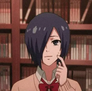 🐰 Touka Kirishima Tokyo Ghoul аниме, персонаж, девушка, школьная форма, милая telegram sticker