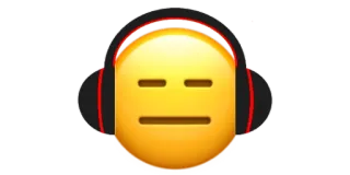 😑 Эмодзи, Наушники, Слушаю, Музыка telegram sticker