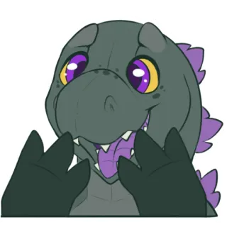 😃 godzilla, monster, cartoon, cute, animal, sticker whatsapp sticker