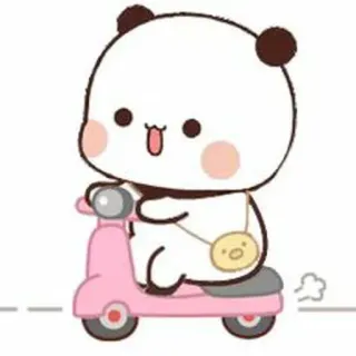 🐻 熊猫, 滑板车, 可爱, 卡通, 动物, 卡哇伊 telegram sticker
