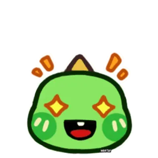 🤩 史莱姆, 绿色, 可爱, 卡哇伊, 卡通 whatsapp sticker