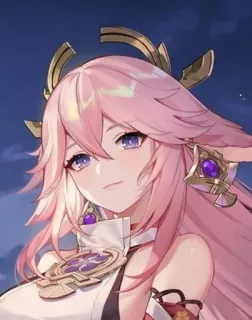 🌸 Yae Miko Genshin Impact Anime, Trò chơi điện tử, Nhân vật, Cáo, Yae Miko, Genshin Impact telegram sticker
