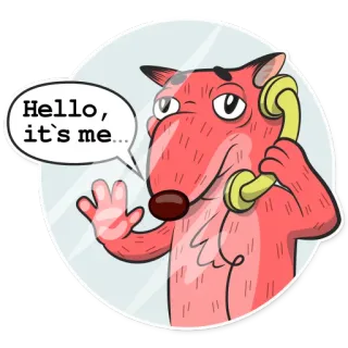👋 Hello, it's me... fuchs, telefon, gruß, cartoon, tier, niedlich telegram sticker
