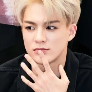🤟 người, nam, tóc vàng, chân dung, cận cảnh, kpop telegram sticker