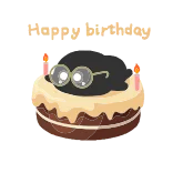 🎂 Happy Birthday день рождения, торт, праздник, очки, десерт telegram sticker
