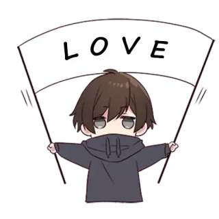 🤗 LOVE love, cartoon, cute, banner, message, character, chibi telegram sticker