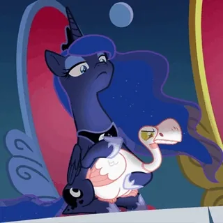 😑 Princess Luna My Little Pony poni, dibujos animados, noche, princesa, lindo telegram sticker