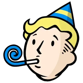 🥳 Vault Boy Fallout Videospiel, Party, Cartoon, Feier, Vault-Tec telegram sticker