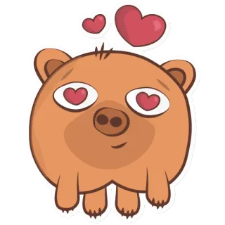 💞 urso, amor, desenho animado, animal, corações, fofo, adesivo telegram sticker
