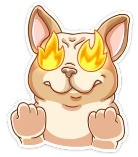 🔥 собака, пламя, глаза, мультфильм, наклейка, животное telegram sticker