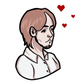 😘 hombre, corazones, amor, personaje, dibujos animados telegram sticker