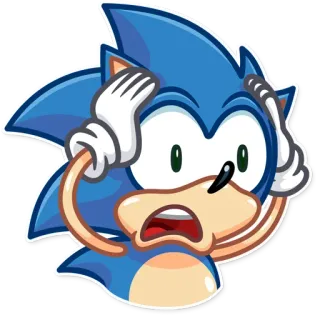 😨 Sonic the Hedgehog sonic, riccio, preoccupato, cartone animato telegram sticker