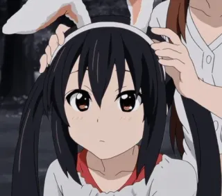 🐇 Azusa Nakano K-On! Anime, Garota, Orelhas de coelho, Azusa Nakano, K-On telegram sticker