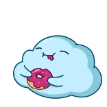 🍩 cloud, donut, cute, cartoon, food, sweet telegram sticker