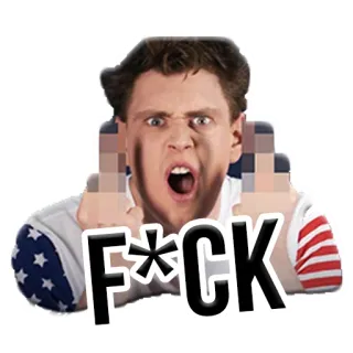 😡 F*CK dedo corazón, ofensivo, grosero, ira, enojado, obsceno, insultante telegram sticker