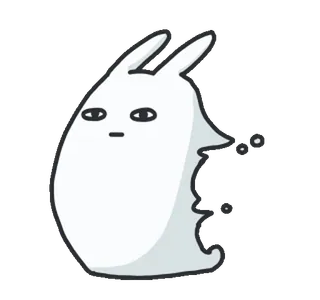😐 lapin, animal, mignon, drôle, dessin animé, autocollant, personnage telegram sticker