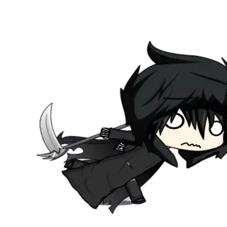 🏃‍♂ malaikat maut, anime, chibi, kematian, sabit, gelap, manga, gotik telegram sticker