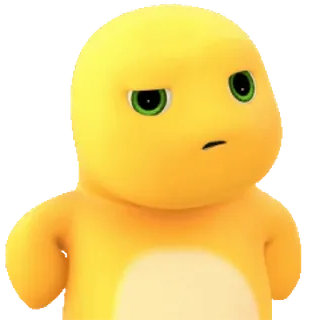 😊 dinosauro, giallo, cartone animato, carino, personaggio whatsapp sticker