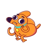 🌈 cane, animale, cartone animato, carino, divertente, adesivo telegram sticker
