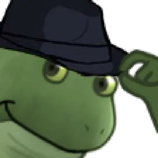 😂 カエル, 帽子, 動物, 漫画 telegram sticker