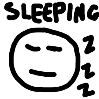 😴 SLEEPING schlafen, Schlaf, zzz, Cartoon, Ruhe, müde, Gesicht telegram sticker