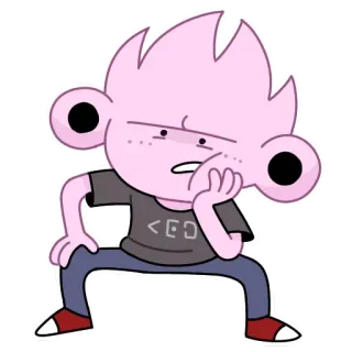 🤨 <EQ cartoon, character, pink, illustration, animation telegram sticker