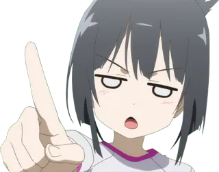 👈 Anime, Cartone animato, Ragazza, Espressione, Indicare, Gesto telegram sticker