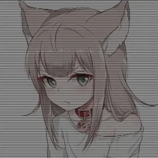 〰️ anime, cat girl, kawaii, manga, ears, cute telegram sticker