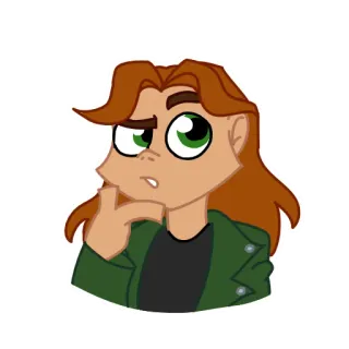 🤔 Cartone animato, Personaggio, Pensieroso, Pensando, Interrogativo telegram sticker