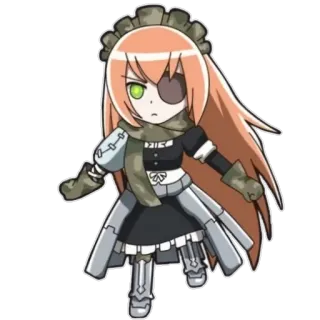🕺 anime, chibi, maid, cyborg, girl telegram sticker