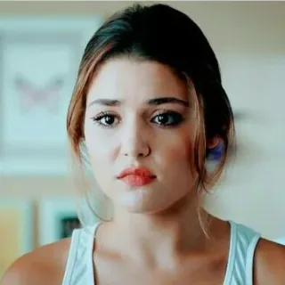 😢 mulher, retrato, rosto, olhos, cabelo, beleza telegram sticker